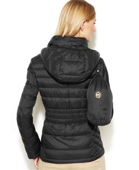 michael kors black diamond jacket|Michael Kors long puffer jacket.